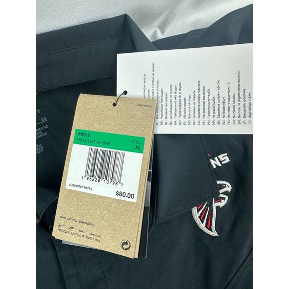NWT Atlanta Falcons Nike NFL Polo Shirt Mens XL On Field Apparel Dri-Fit Black $ - Picture 7 of 10
